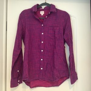 J.Crew Woman’s Navy & Pink Flannel